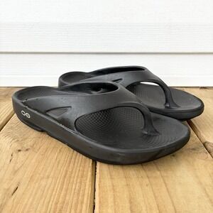 OOFOS OOriginal Recovery Comfort Thongs Black Flip Flops Sandals Womens 7